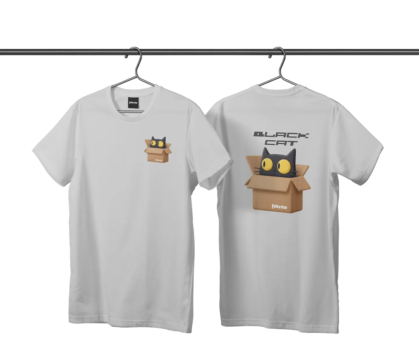 Buzo y prenda de indumentaria personalizada con diseño de gato negro estampado por Elfiltrito